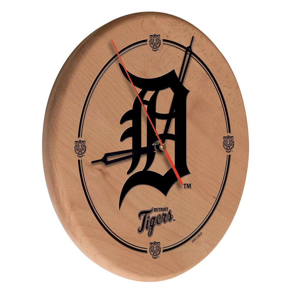 Detroit Tigers 13" Engraved Solid Wood Clock