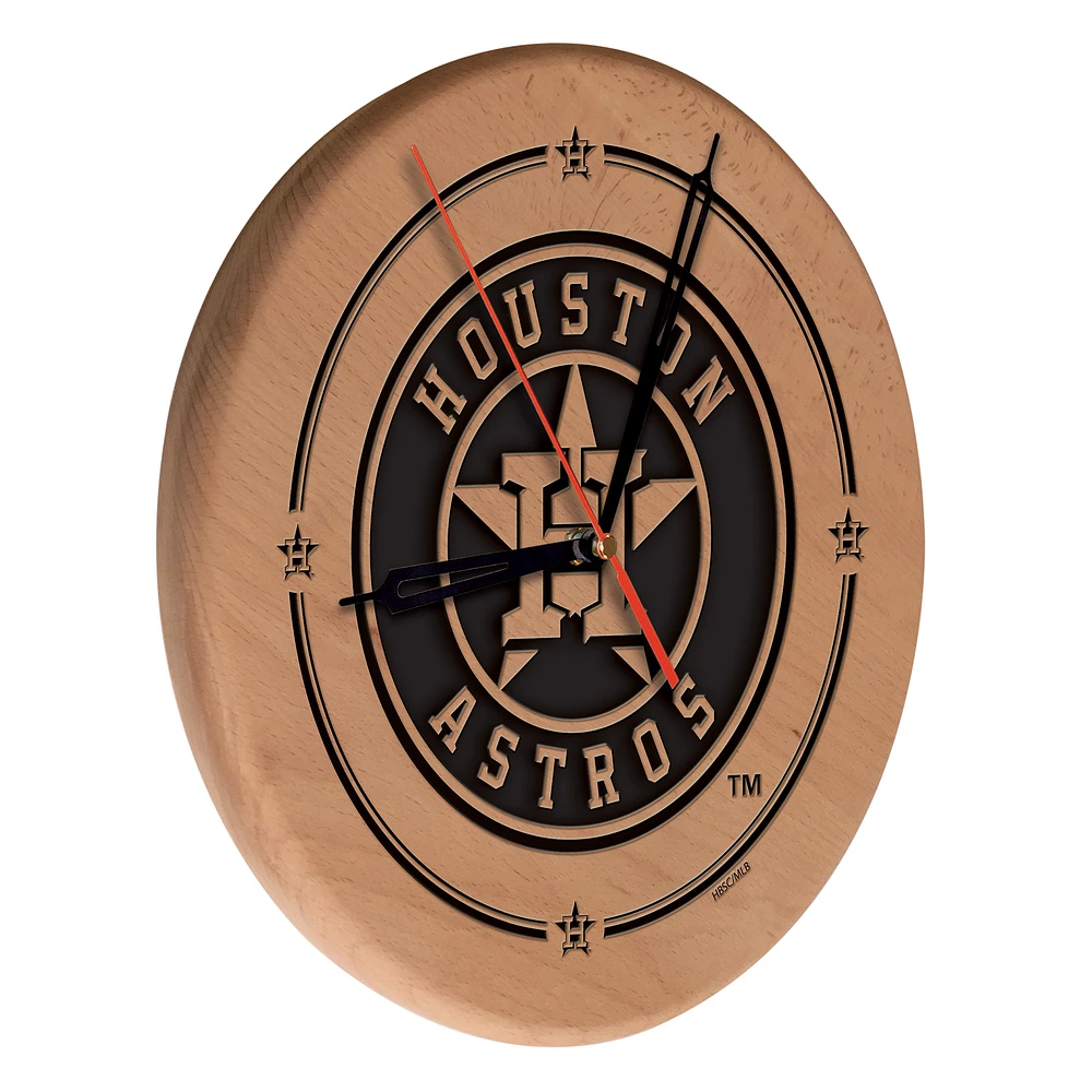 Houston Astros 13" Engraved Solid Wood Clock