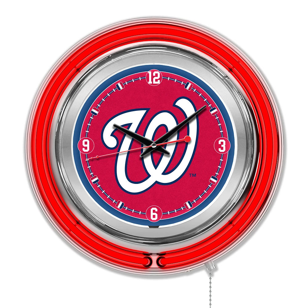 Washington Nationals Double-Walled Neon Clock