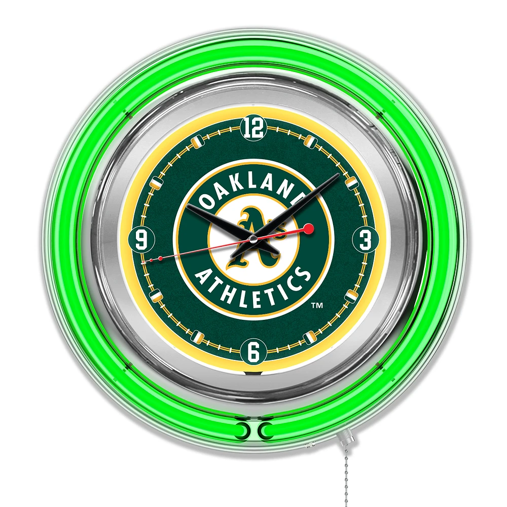 Oakland Athletics Double-Walled Neon Clock