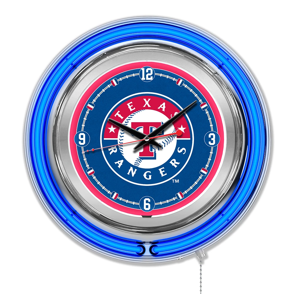 Texas Rangers Double-Walled Neon Clock