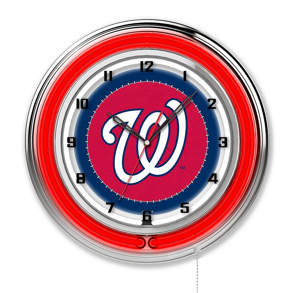 Washington Nationals 19" Double Neon Wall Clock