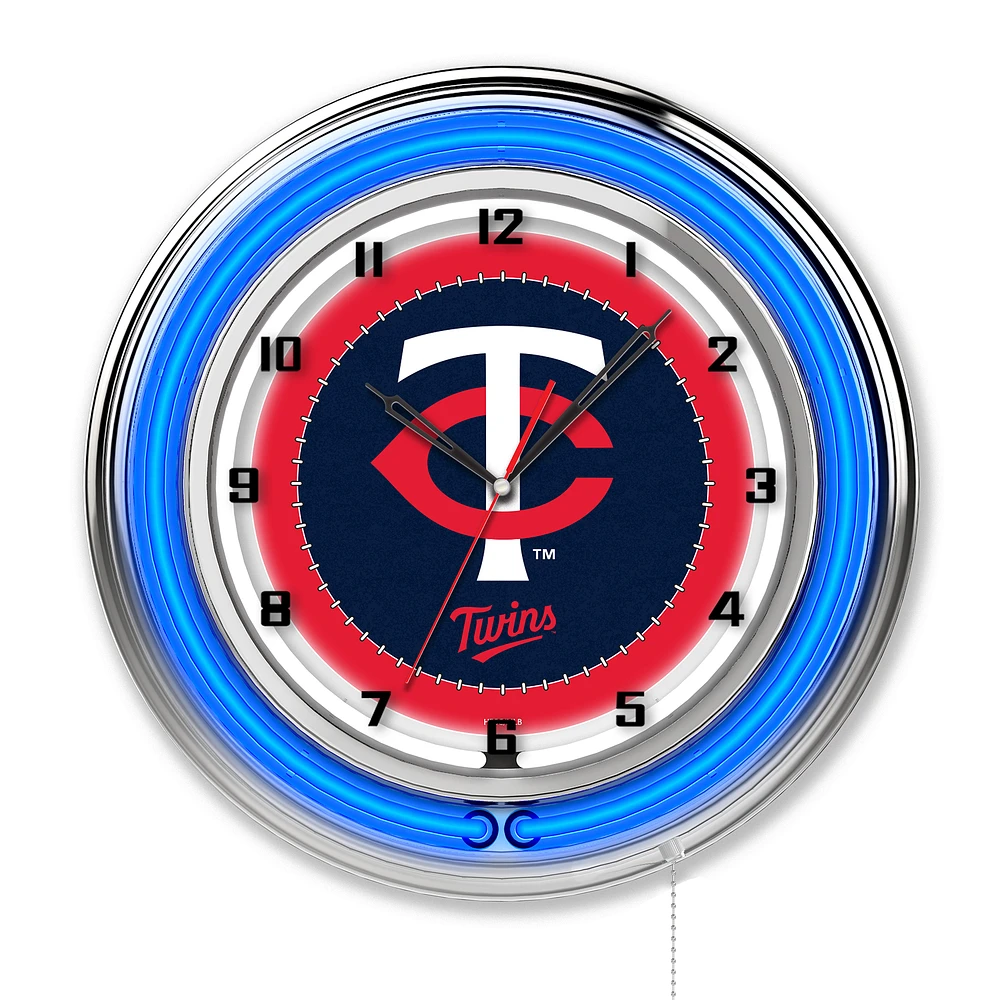Minnesota Twins 19" Double Neon Wall Clock
