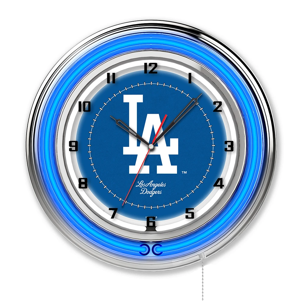Los Angeles Dodgers 19" Double Neon Wall Clock