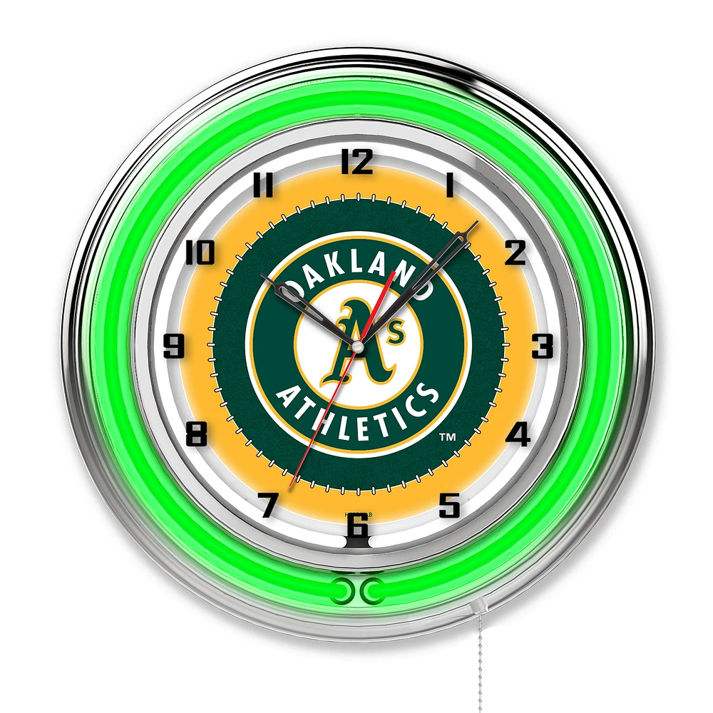Oakland Athletics 19" Double Neon Wall Clock