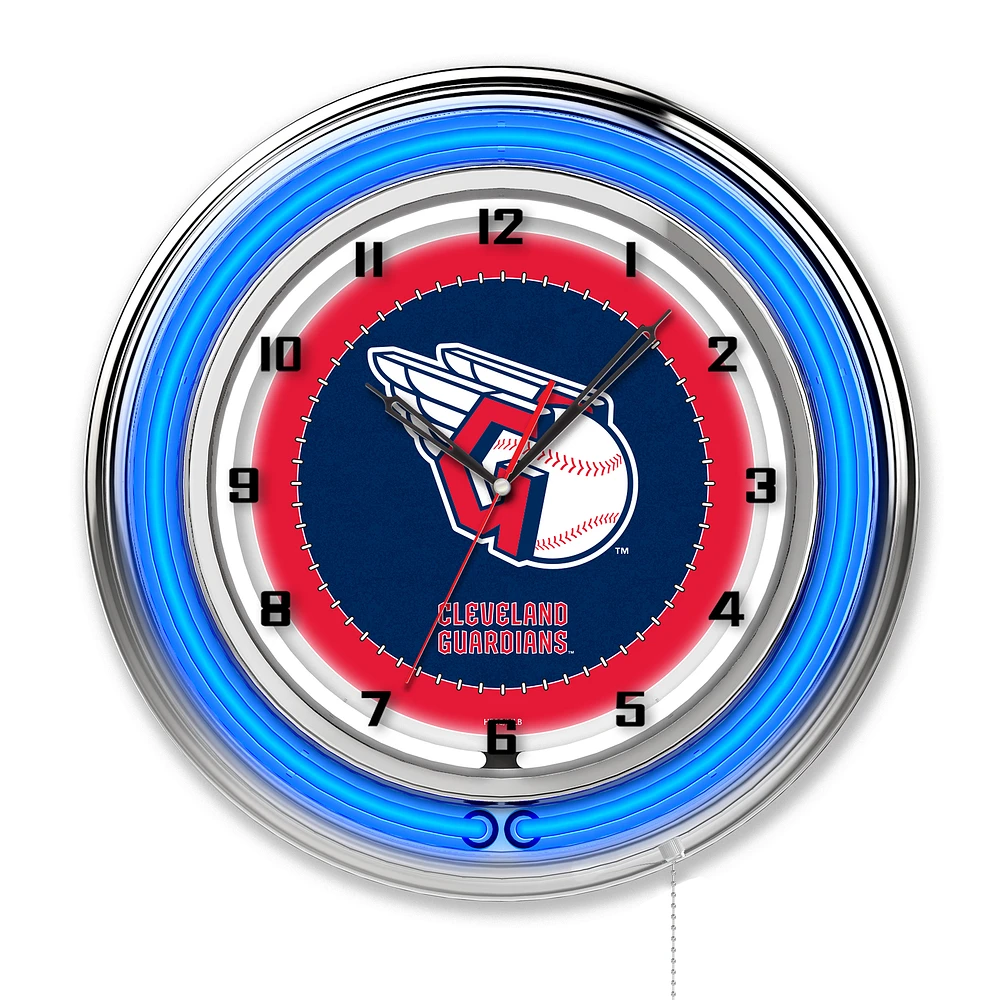 Cleveland Guardians 19" Double Neon Wall Clock