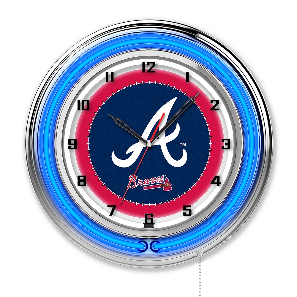Atlanta Braves 19" Double Neon Wall Clock