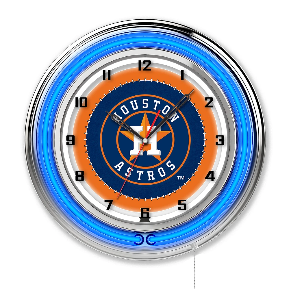 Houston Astros 19" Double Neon Wall Clock