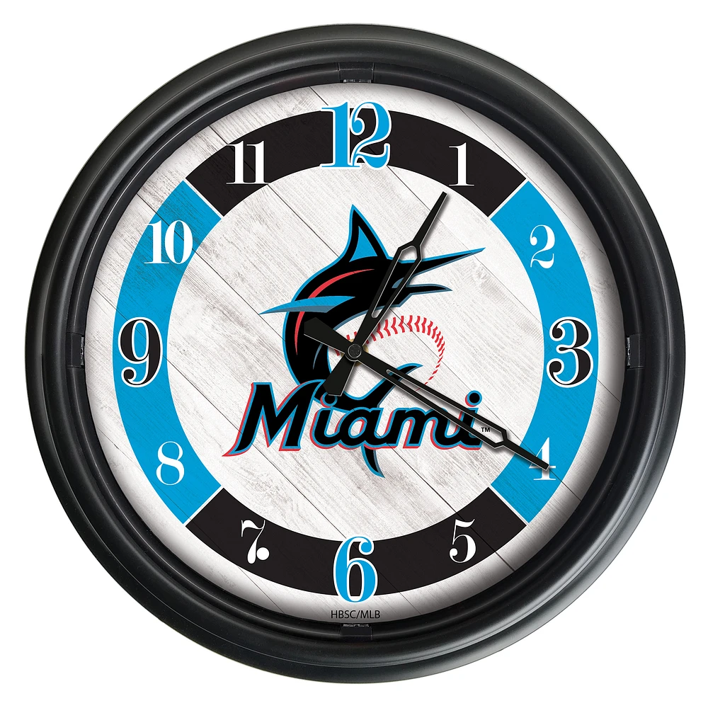Miami Marlins Indoor/Outdoor LED Wall Clock