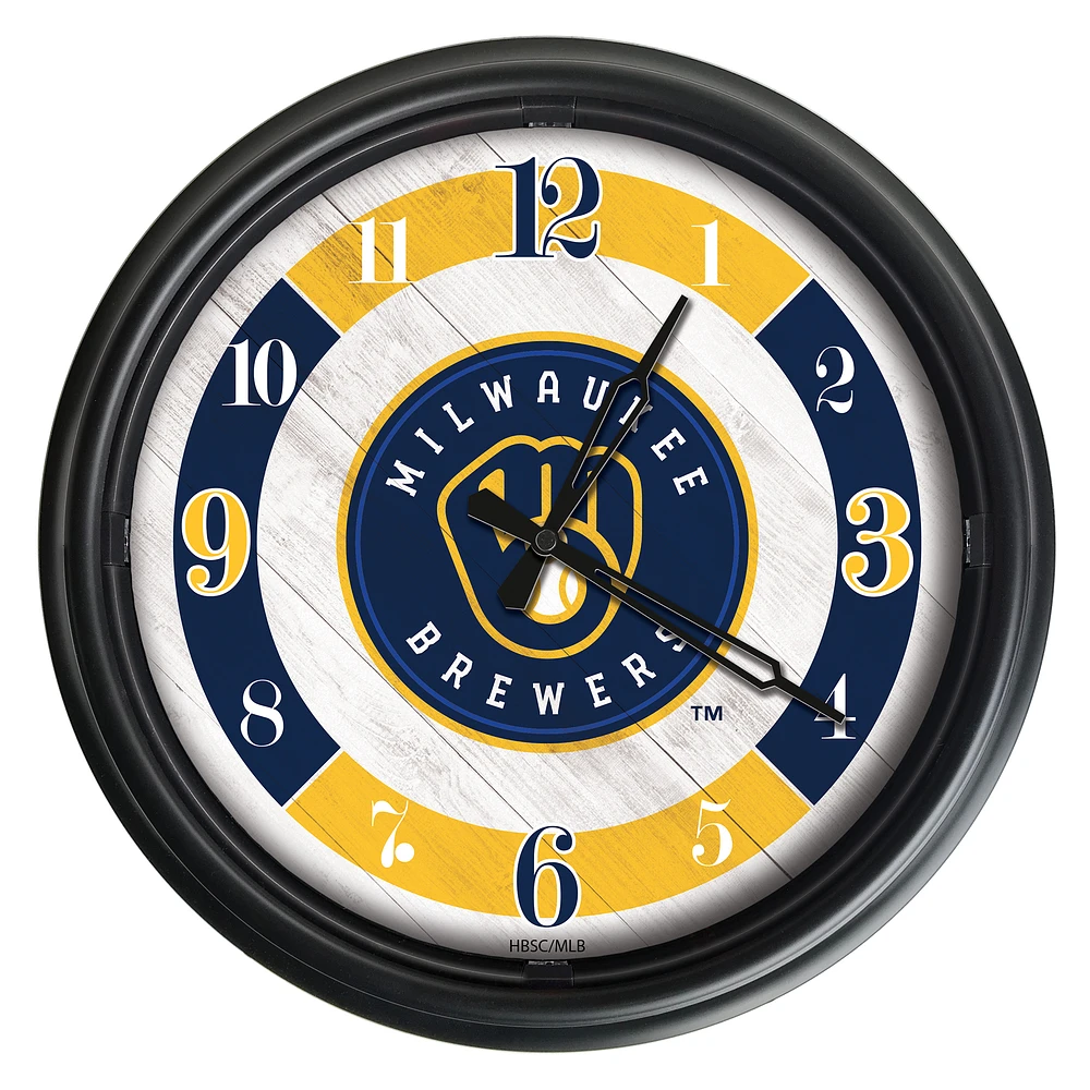 Milwaukee Brewers Indoor/Outdoor LED Wall Clock