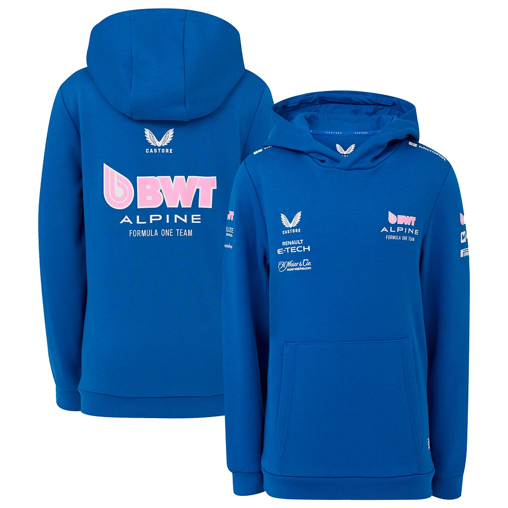 Youth Castore Blue Alpine 2025 Team Wear Pullover Hoodie
