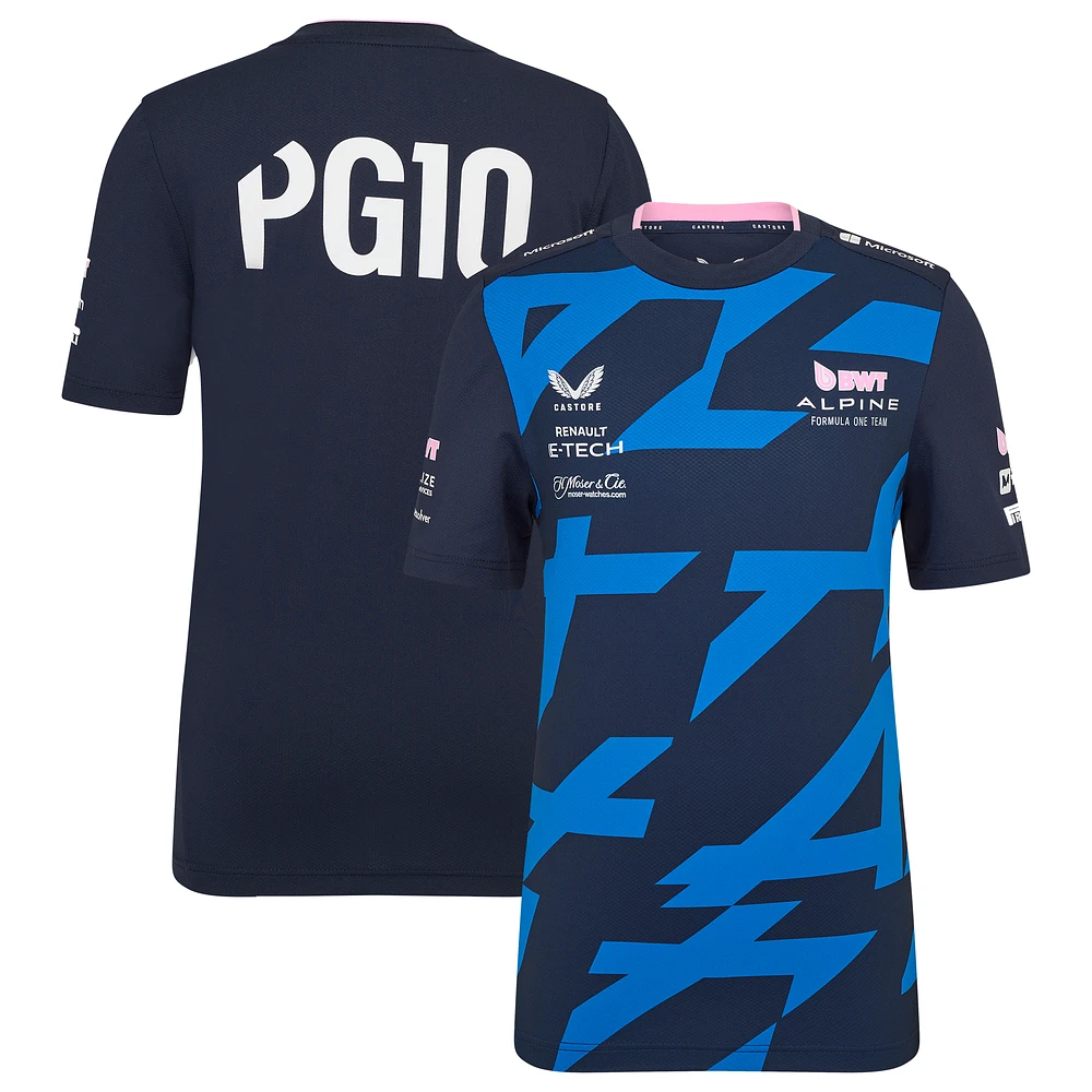 Youth Castore Pierre Gasly Navy Alpine 2025 Team Wear Driver T-Shirt