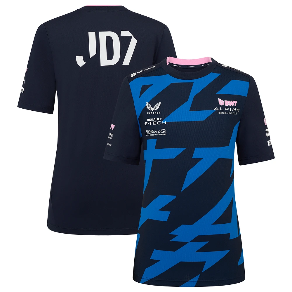 Youth Castore Jack Doohan Navy Alpine 2025 Team Wear Driver T-Shirt