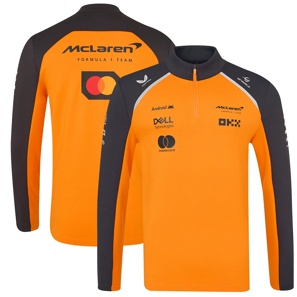 Unisex McLaren Orange/Anthracite F1 Team 2025 Replica Midlayer Quarter-Zip Jacket