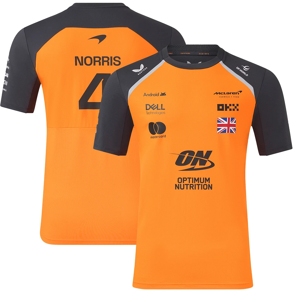 Men's McLaren Lando Norris Orange/Anthracite F1 Team 2025 Replica Driver Set Up T-Shirt