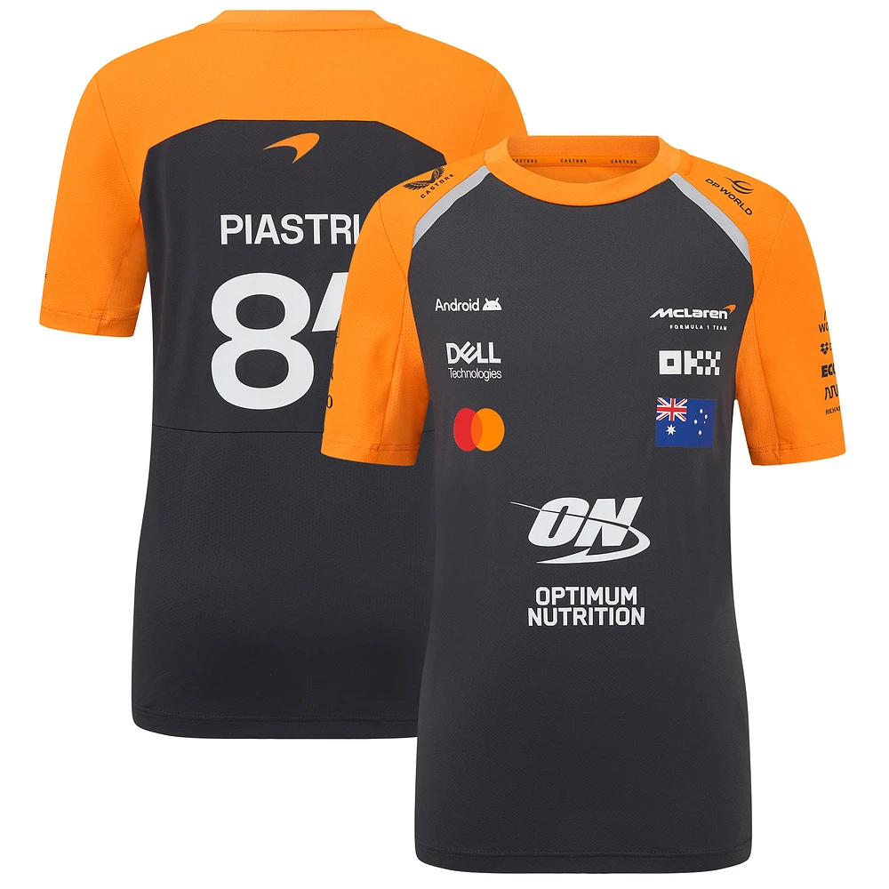Youth McLaren Oscar Piastri Anthracite/Orange McLaren F1 Team 2025 Replica Driver Set Up T-Shirt