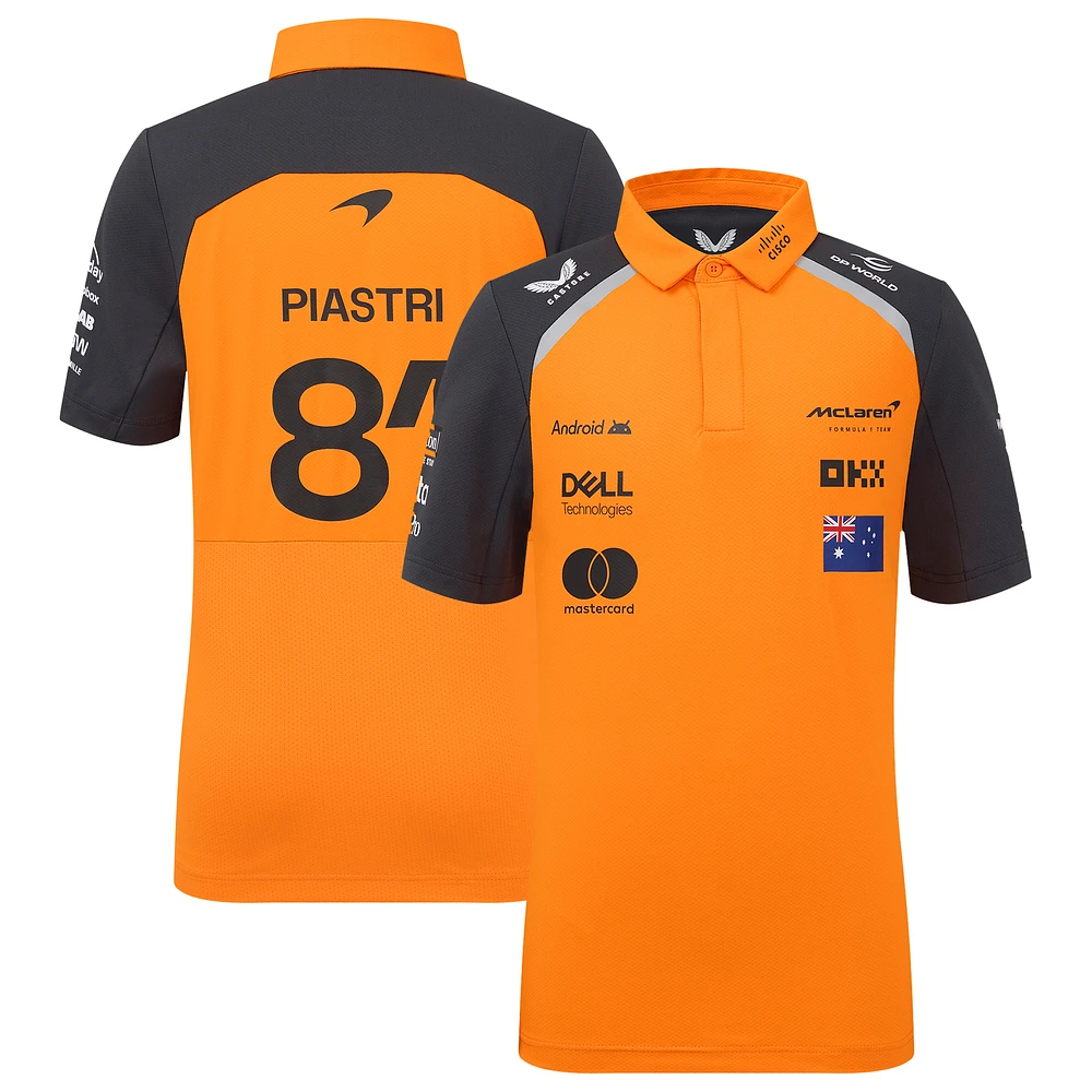Youth McLaren Oscar Piastri Orange/Anthracite McLaren F1 Team 2025 Replica Driver Polo