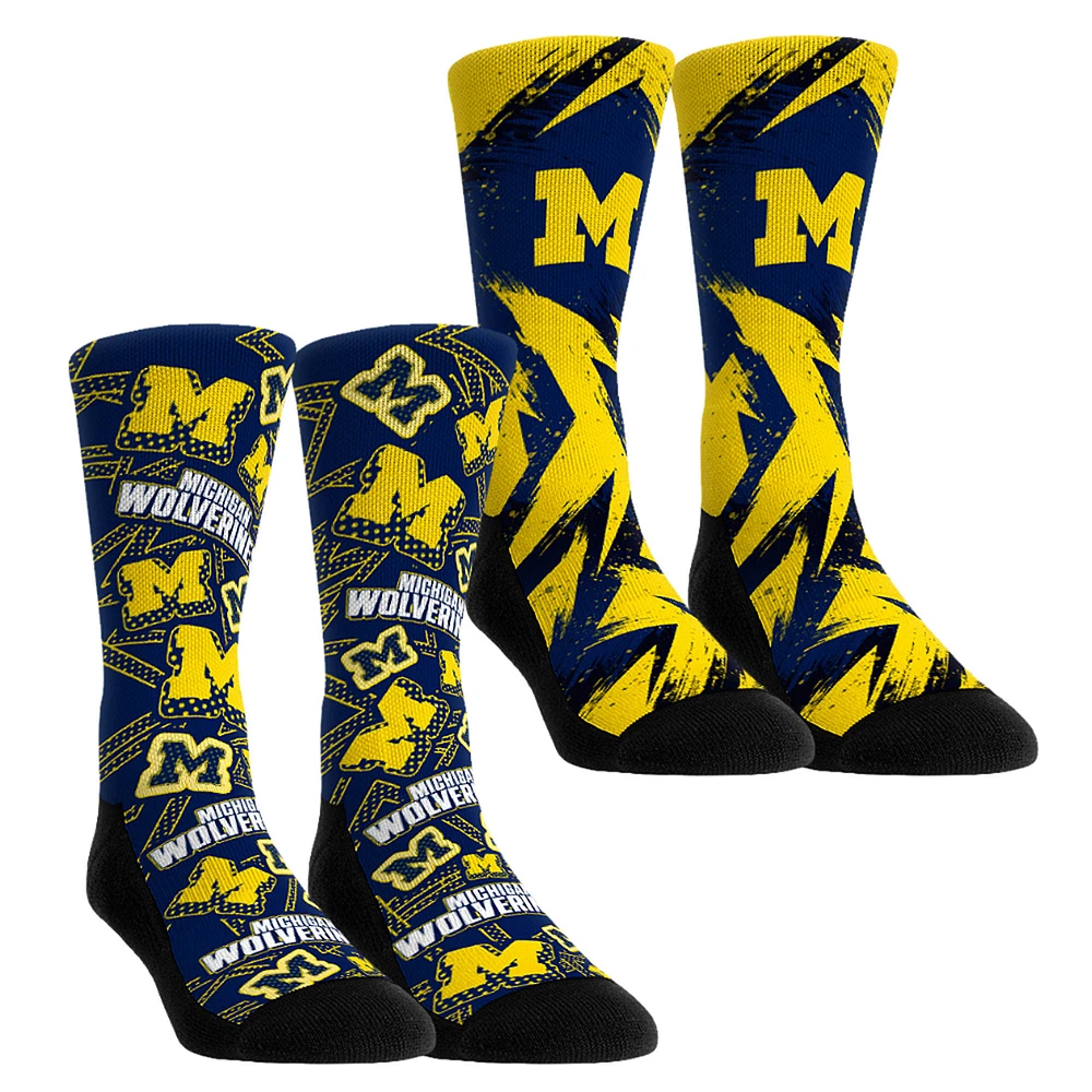 Unisex Rock Em Socks Michigan Wolverines Game Day Two-Pack Crew Set