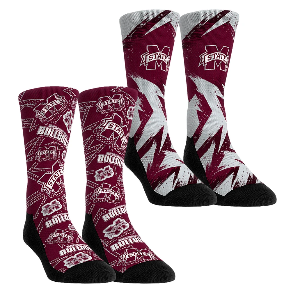 Unisex Rock Em Socks Mississippi State Bulldogs Game Day Two-Pack Crew Set