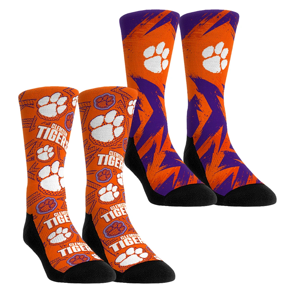 Unisex Rock Em Socks Clemson Tigers Game Day Two-Pack Crew Set