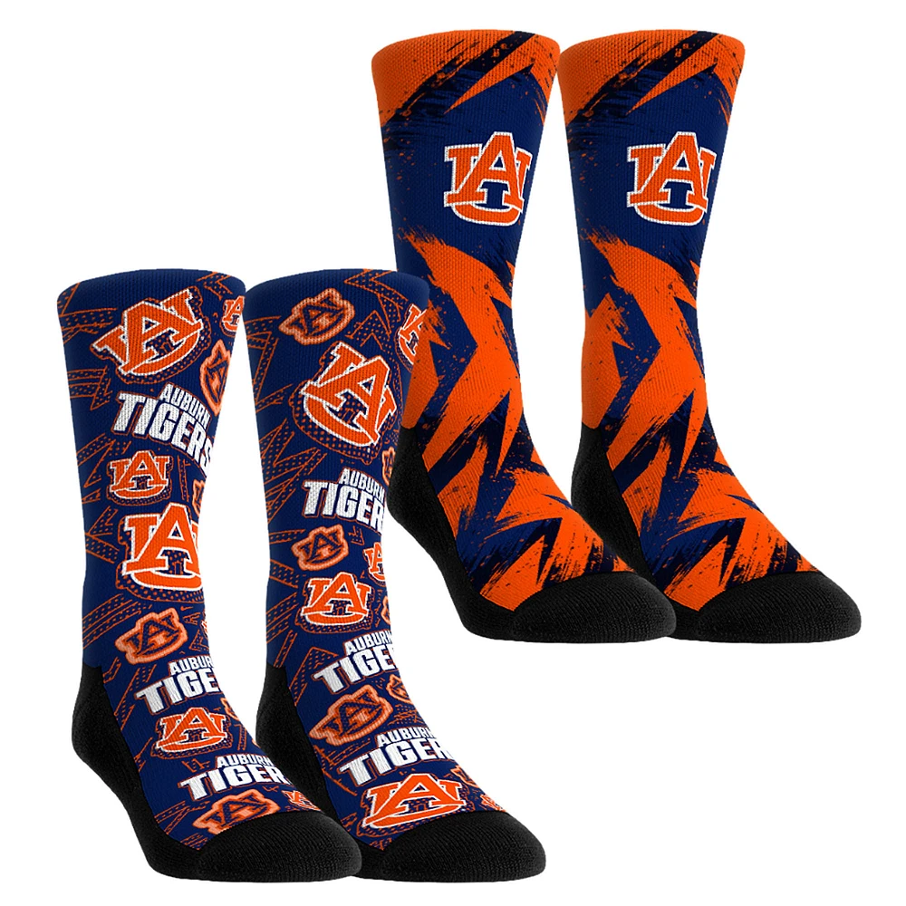 Unisex Rock Em Socks Auburn Tigers Game Day Two-Pack Crew Set