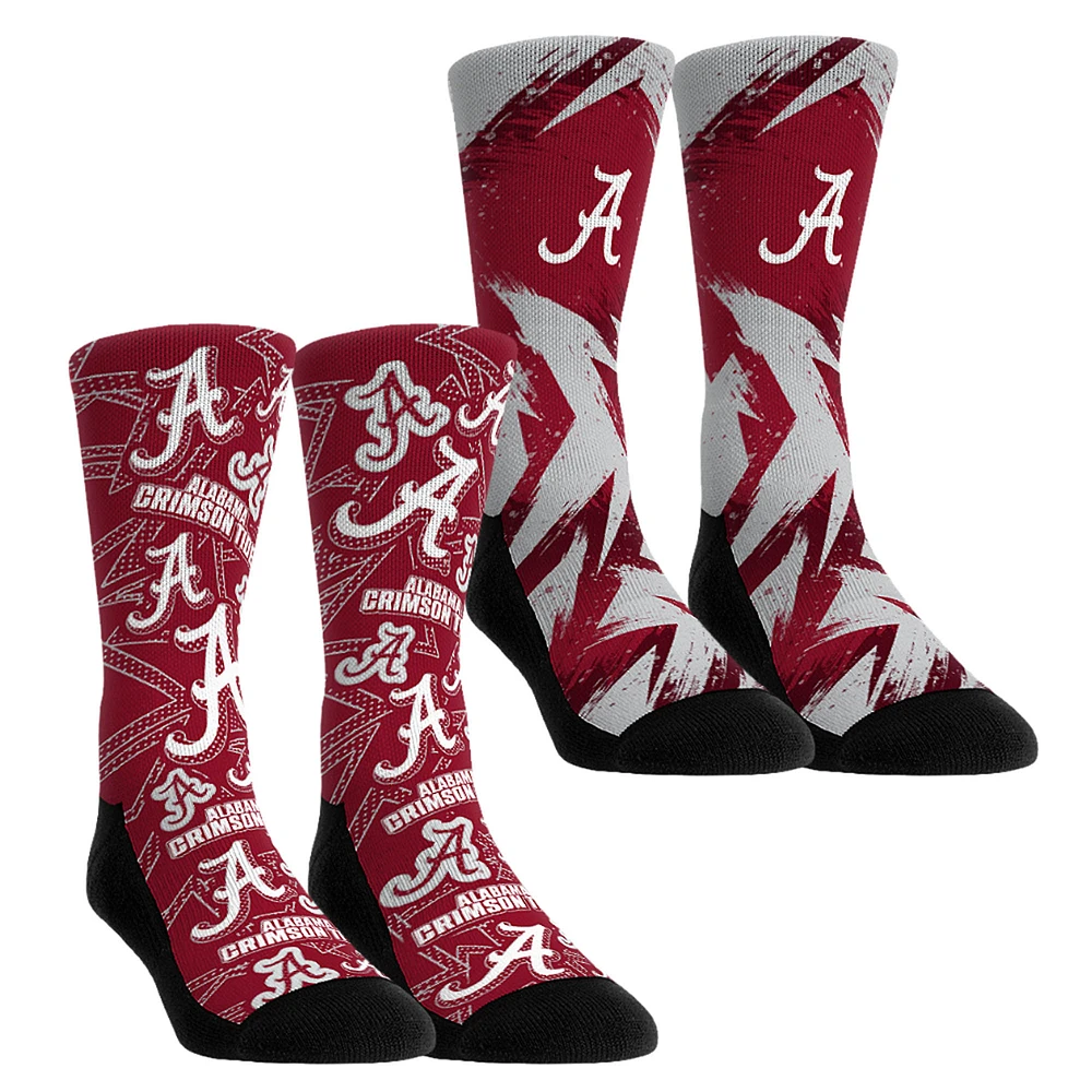 Unisex Rock Em Socks Alabama Crimson Tide Game Day Two-Pack Crew Set