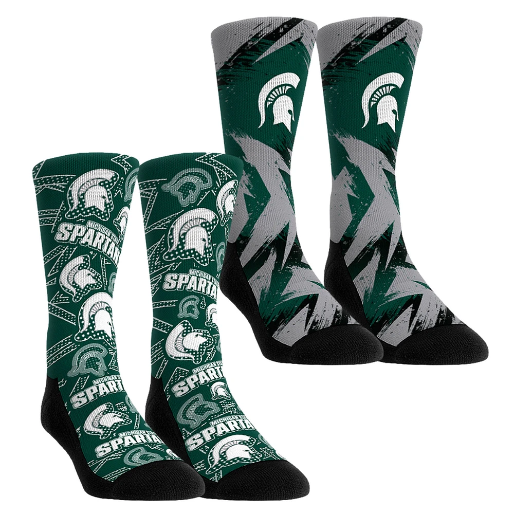 Youth Rock Em Socks Michigan State Spartans Game Day Two-Pack Crew Set