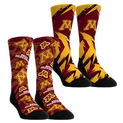 Youth Rock Em Socks Minnesota Golden Gophers Game Day Two-Pack Crew Set