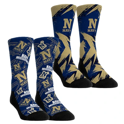 Youth Rock Em Socks Navy Midshipmen Game Day Two-Pack Crew Set