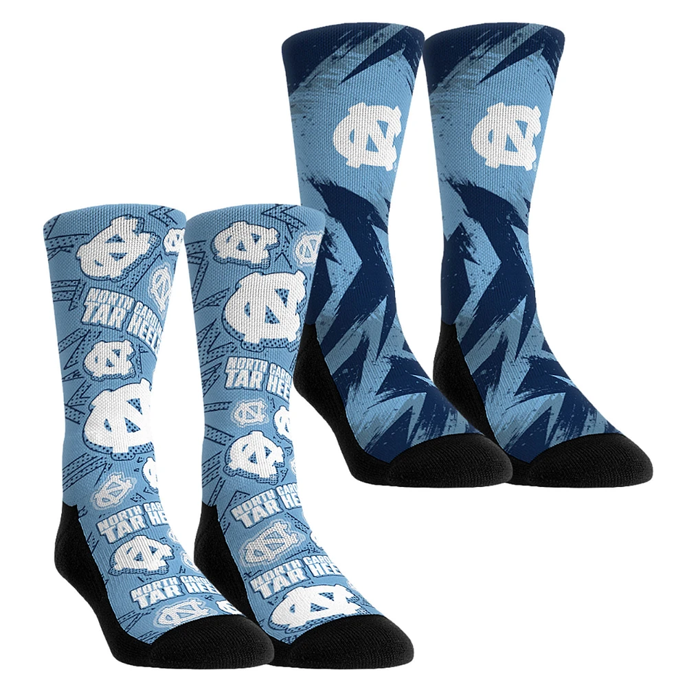 Youth Rock Em Socks North Carolina Tar Heels Game Day Two-Pack Crew Set