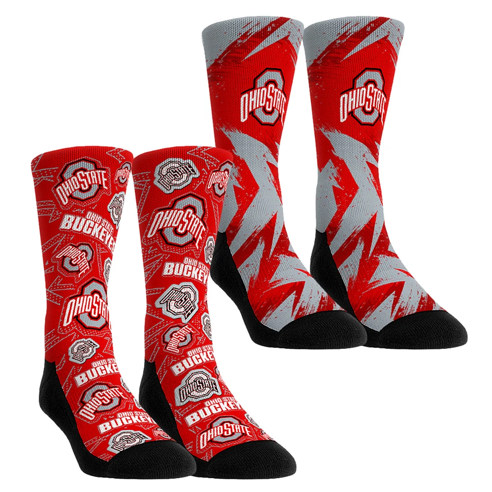 Youth Rock Em Socks Ohio State Buckeyes Game Day Two-Pack Crew Set