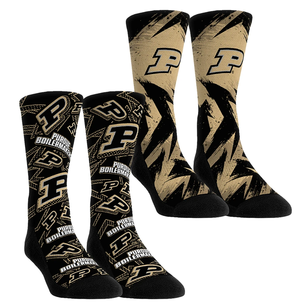 Youth Rock Em Socks Purdue Boilermakers Game Day Two-Pack Crew Set