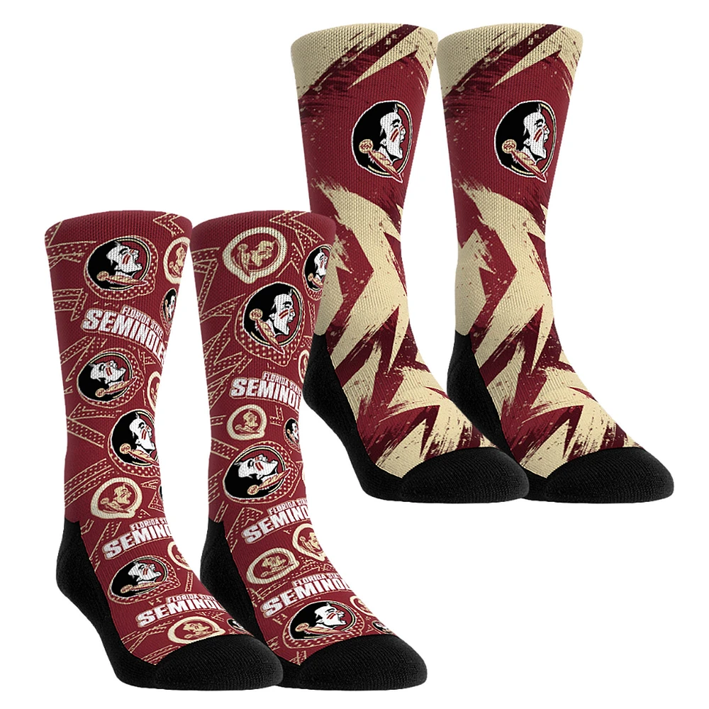 Youth Rock Em Socks Florida State Seminoles Game Day Two-Pack Crew Set