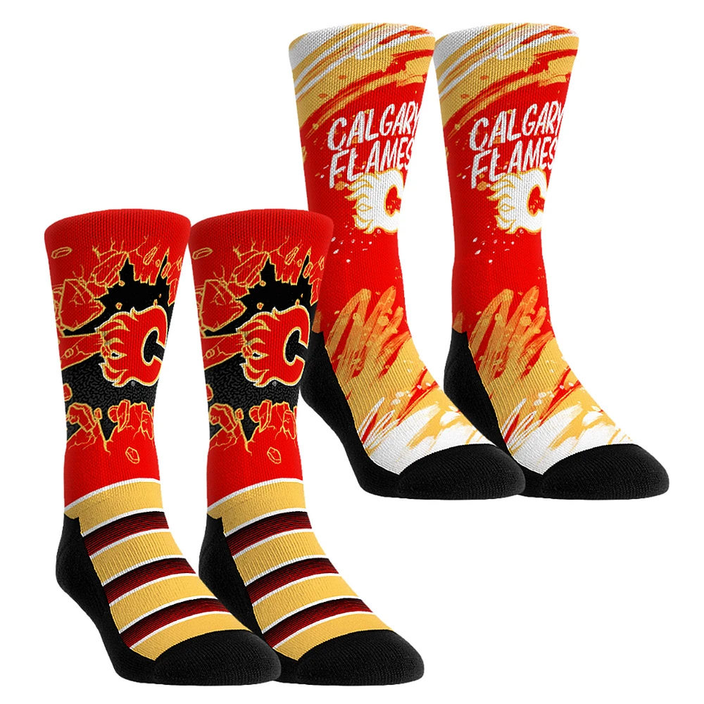Unisex Rock Em Socks Calgary Flames Ice Breaker Two-Pack Crew Set