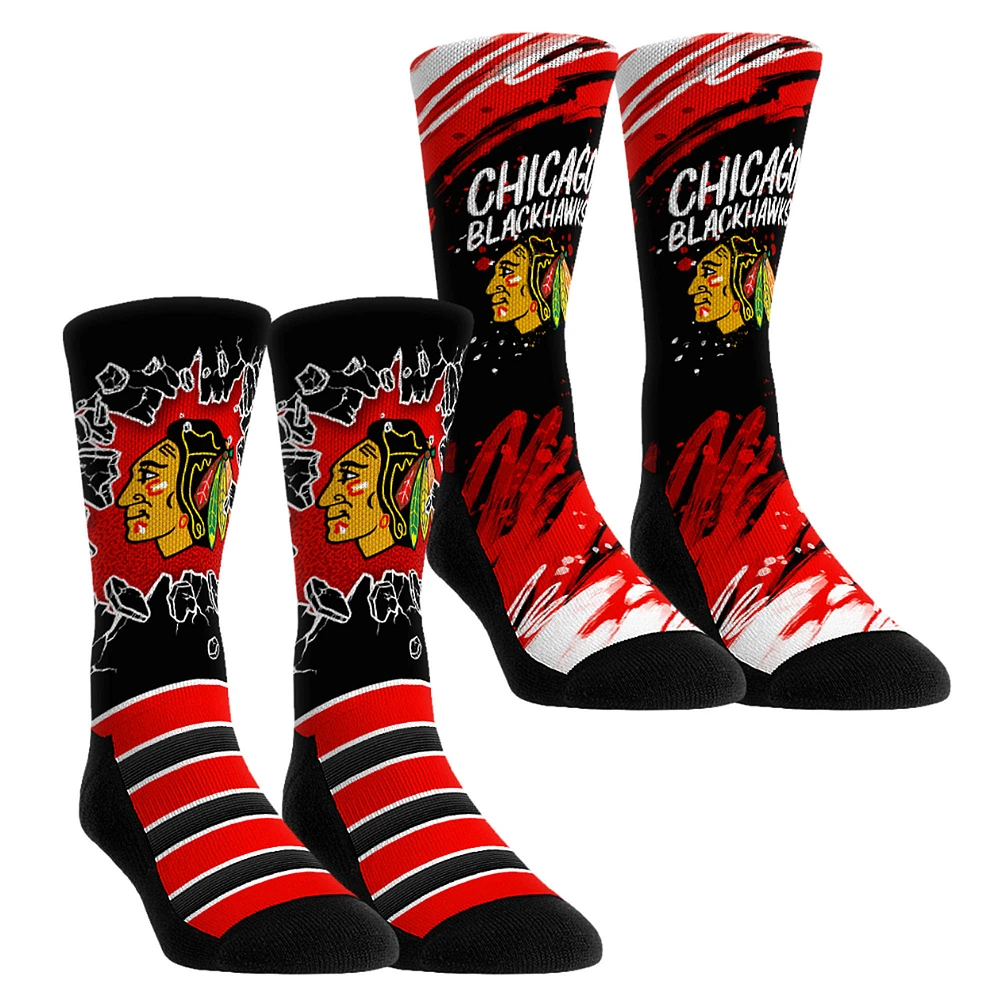 Unisex Rock Em Socks Chicago Blackhawks Ice Breaker Two-Pack Crew Set
