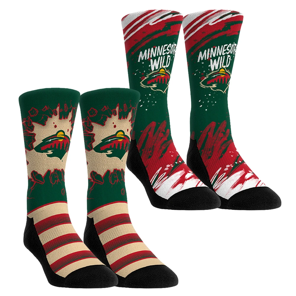 Unisex Rock Em Socks Minnesota Wild Ice Breaker Two-Pack Crew Set