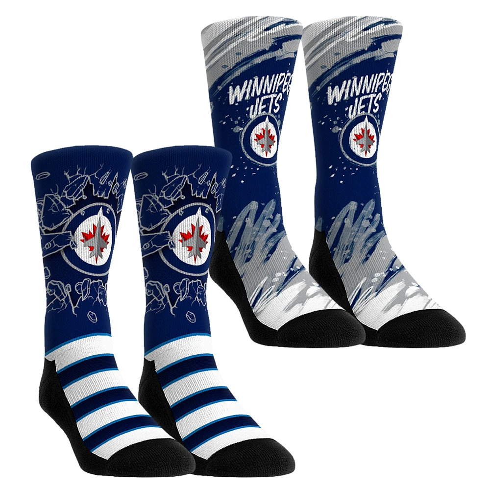 Youth Rock Em Socks Winnipeg Jets Ice Breaker Two-Pack Crew Set
