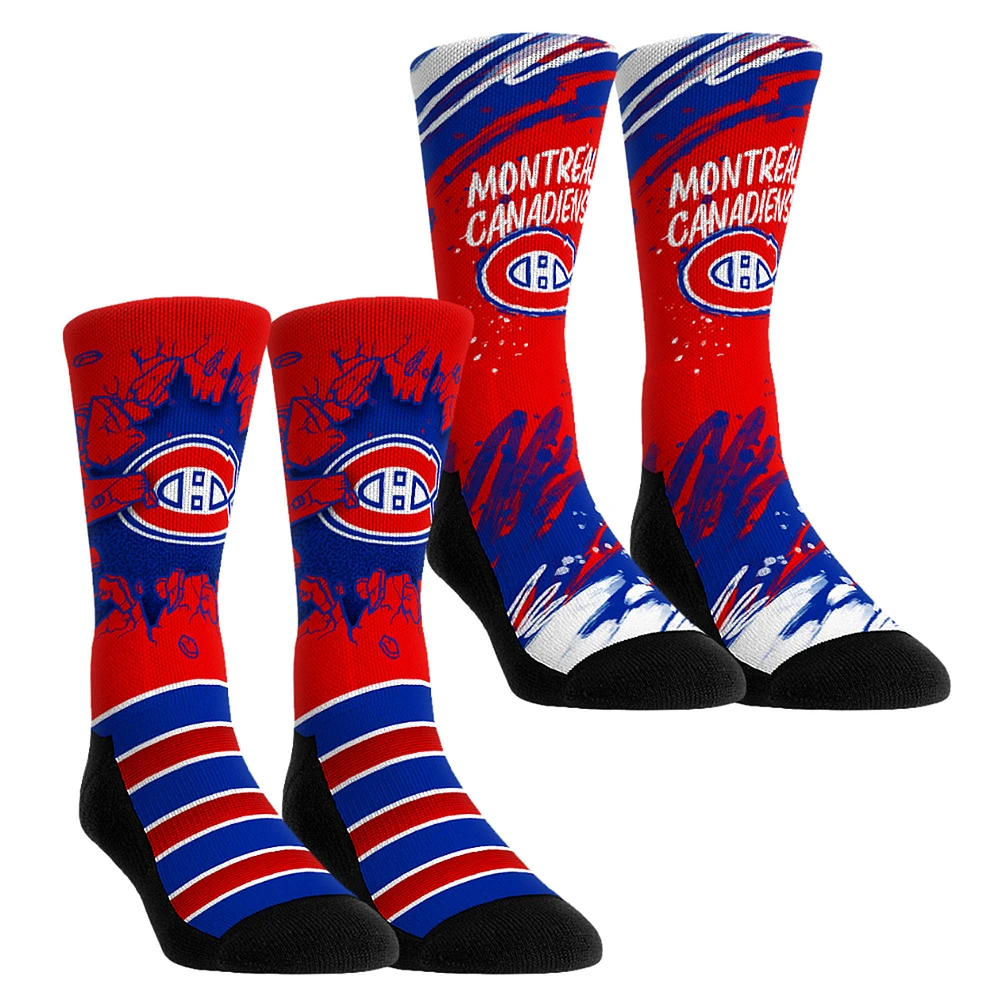Youth Rock Em Socks Montreal Canadiens Ice Breaker Two-Pack Crew Set