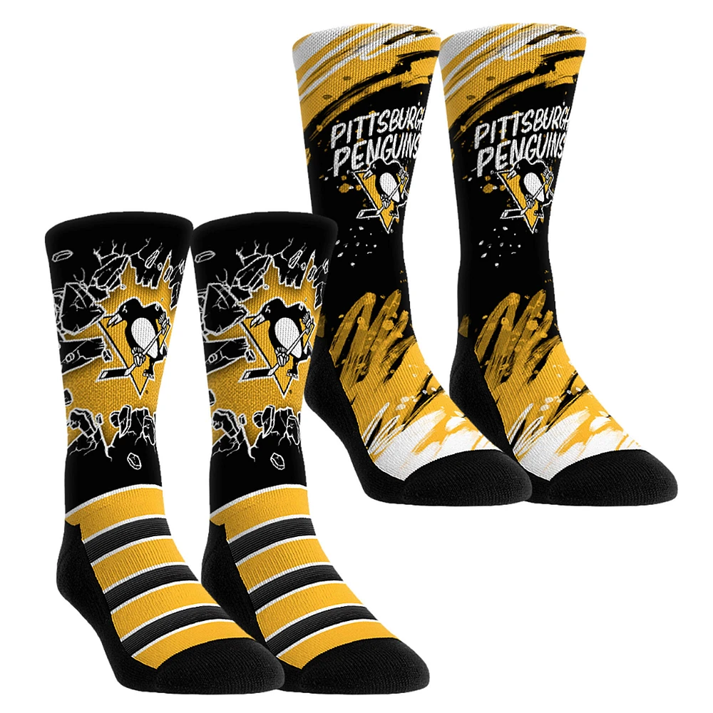 Youth Rock Em Socks Pittsburgh Penguins Ice Breaker Two-Pack Crew Set