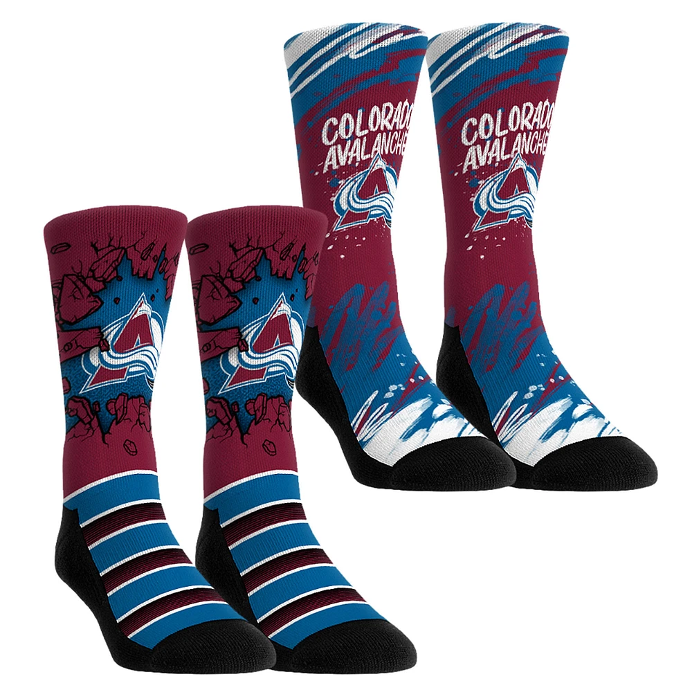 Youth Rock Em Socks Colorado Avalanche Ice Breaker Two-Pack Crew Set