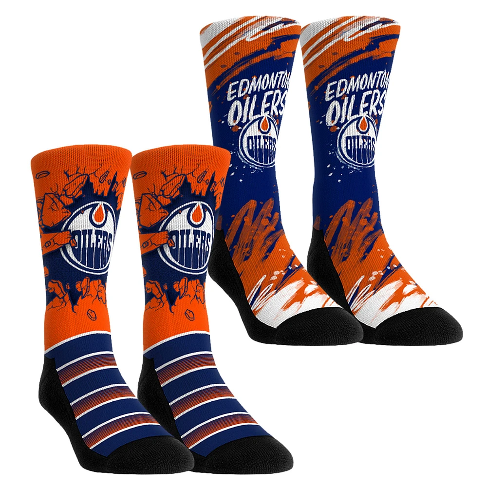 Youth Rock Em Socks Edmonton Oilers Ice Breaker Two-Pack Crew Set