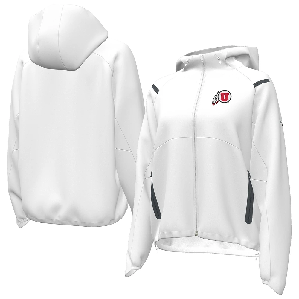Women's Under Armour White Utah Utes UA Storm Raglan Woven Full-Zip Hoodie