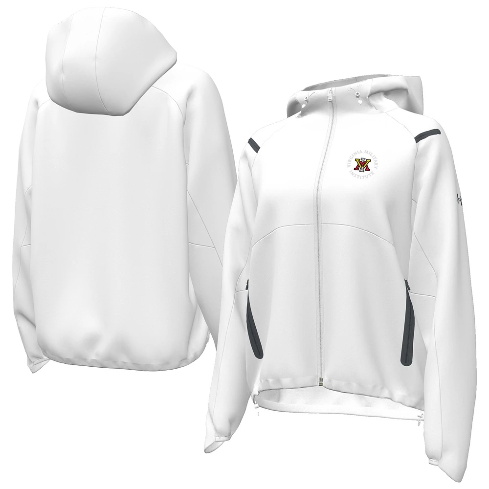 Women's Under Armour White Virginia Military Institute Keydets UA Storm Raglan Woven Full-Zip Hoodie