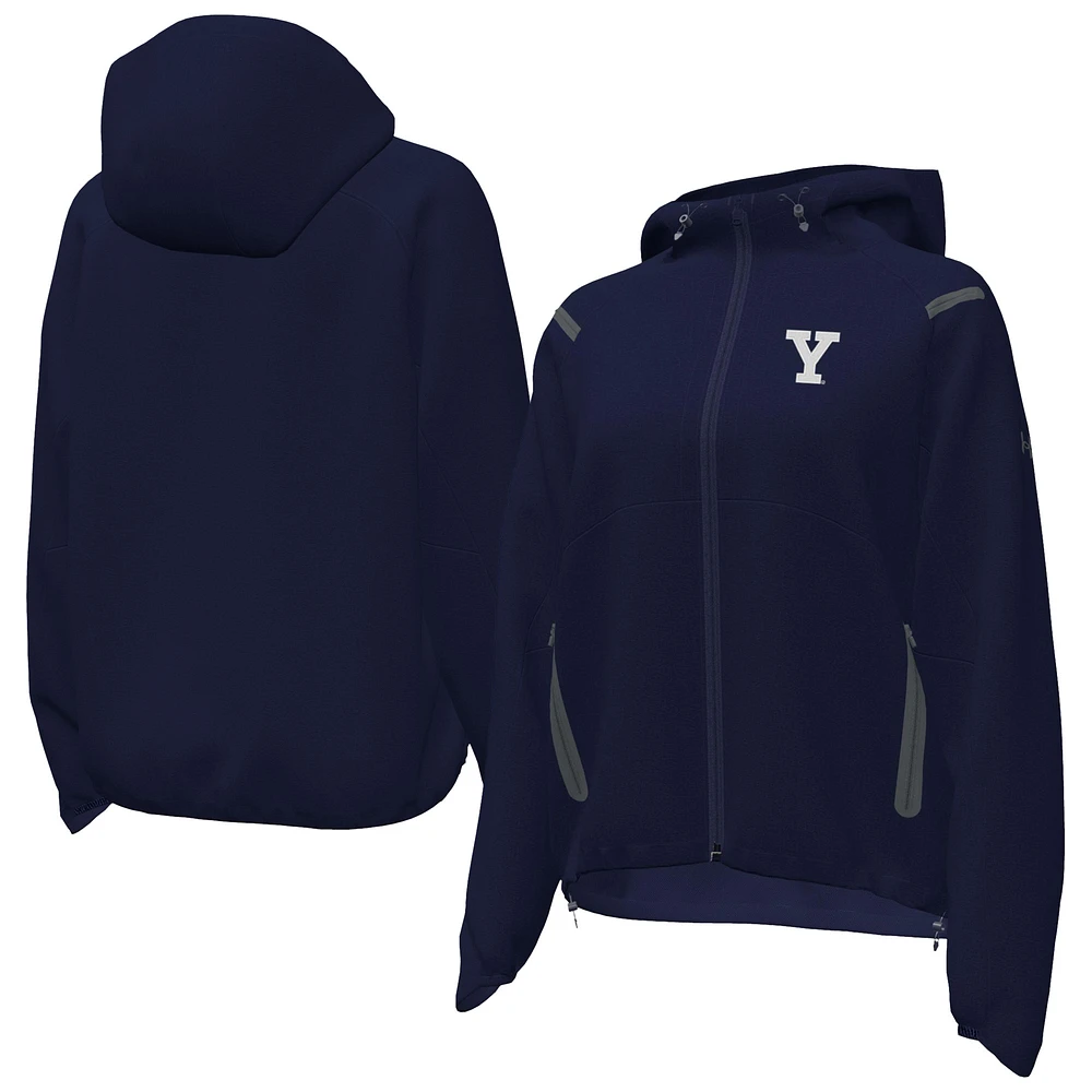 Women's Under Armour Navy Yale Bulldogs UA Storm Raglan Woven Full-Zip Hoodie