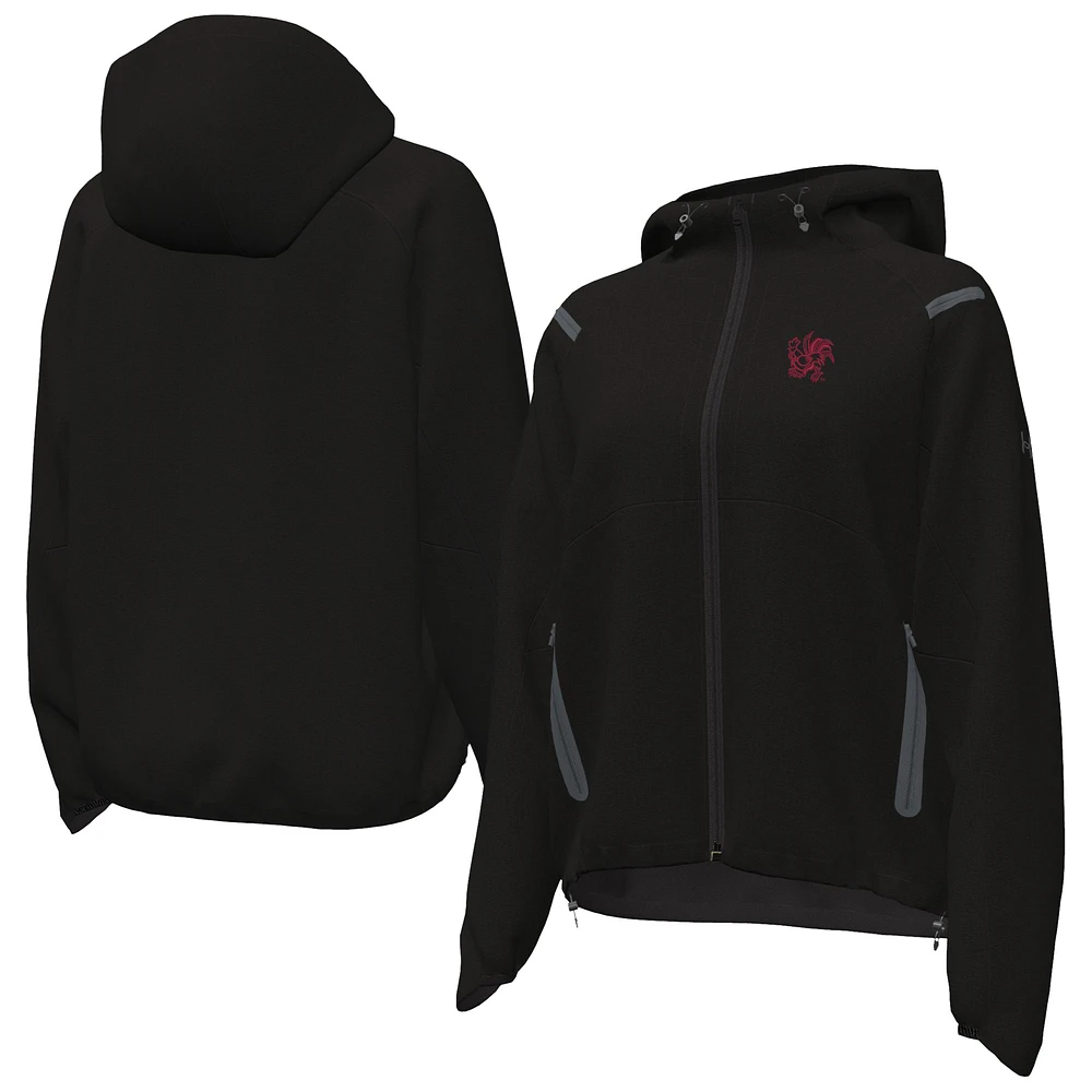 Women's Under Armour Black South Carolina Gamecocks UA Storm Raglan Woven Full-Zip Hoodie