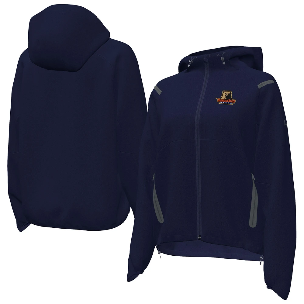 Women's Under Armour Navy Morgan State Bears UA Storm Raglan Woven Full-Zip Hoodie