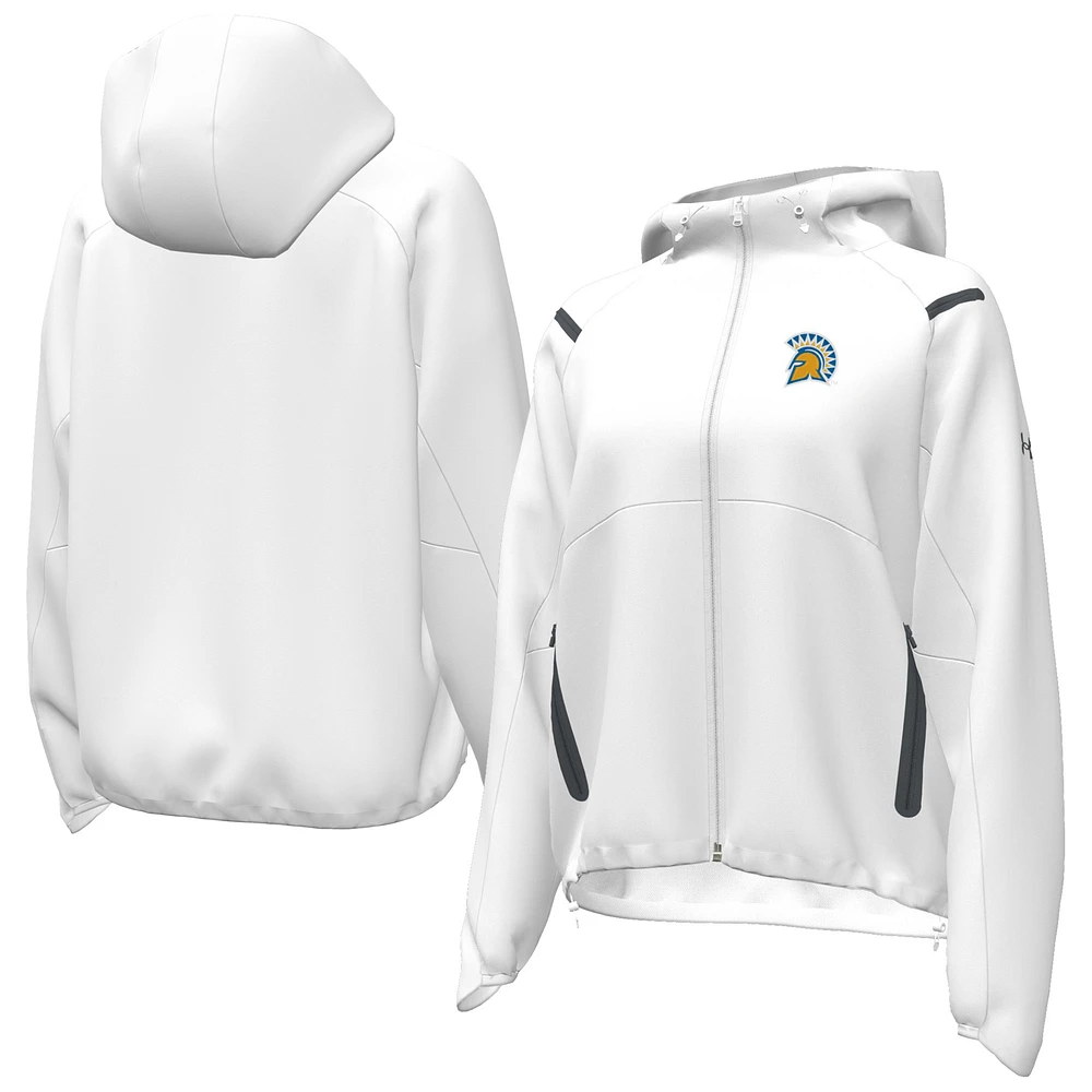 Women's Under Armour White San Jose State Spartans UA Storm Raglan Woven Full-Zip Hoodie