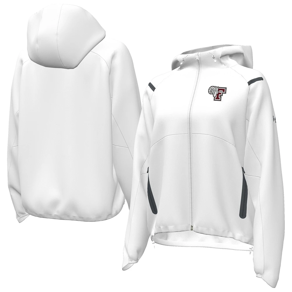 Women's Under Armour White Fordham Rams UA Storm Raglan Woven Full-Zip Hoodie