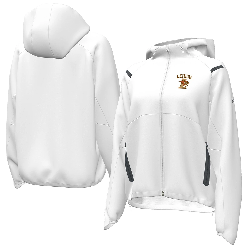 Women's Under Armour White Lehigh Mountain Hawks UA Storm Raglan Woven Full-Zip Hoodie