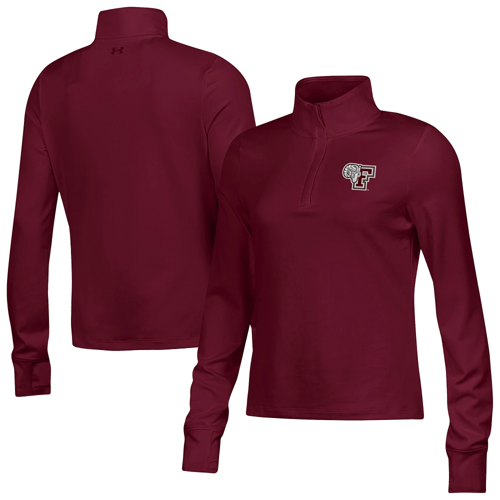 Women's Under Armour Maroon Fordham Rams Motion Quarter-Zip Top